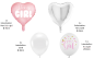 Preview: Geburt - SET - Mädchen: Herz It's a girl - 12 Stk.